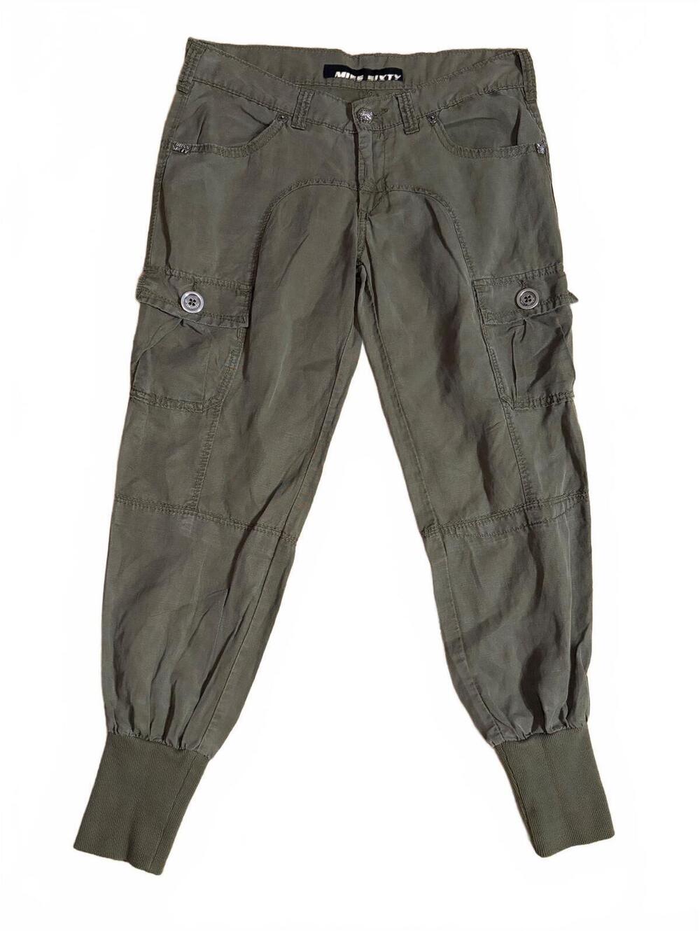 Miss Sixty Cargo Jogger Pants Womens Size 26 Olive Green Tapered Utility